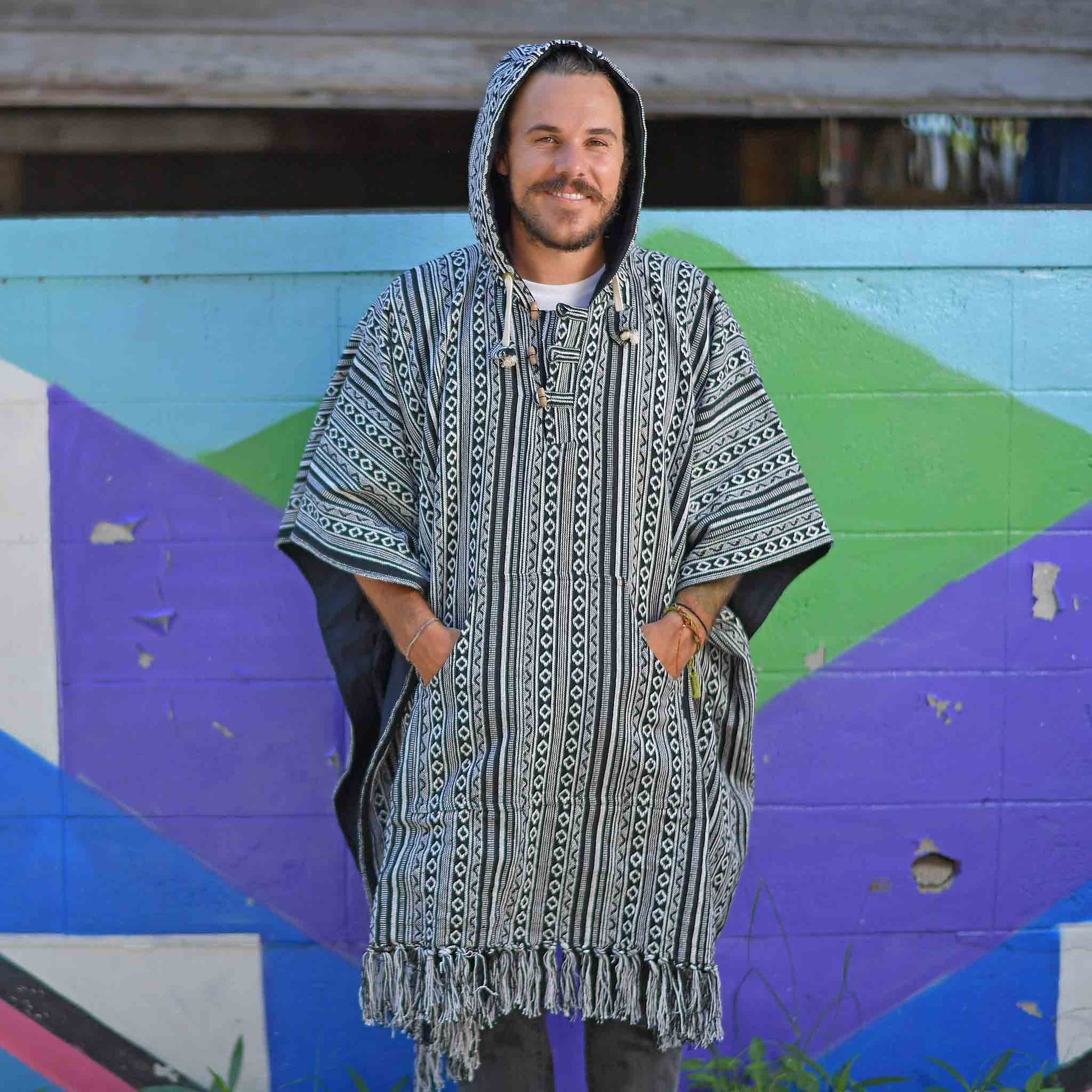 Hippie Wendeponcho Arriba Schwarz